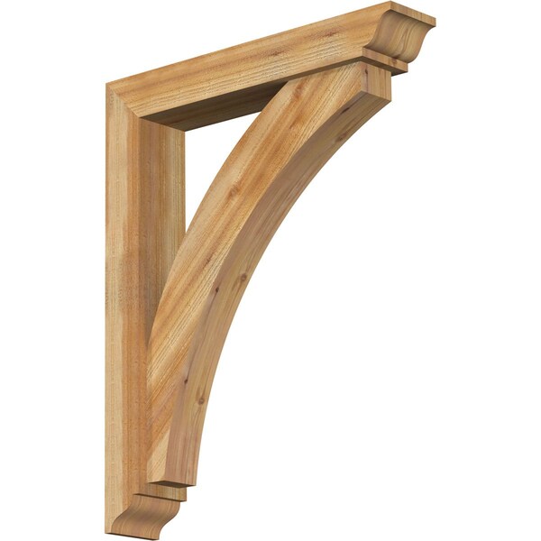 Ekena Millwork Thorton Traditional Rough Sawn Bracket w/ Offset Brace, Western Red Cedar, 6"W x 32"D x 40"H BKT0604X32X40THR01RWR - main